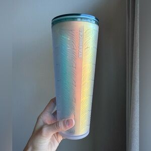 Starbucks iridescent mermaid tail print bottle tumbler 24 oz Venti
